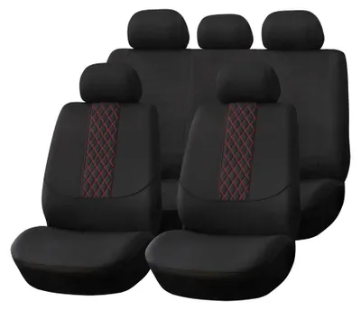 Immagine prodotto di AMiO Set di coprisedili per auto universali nero e rosso