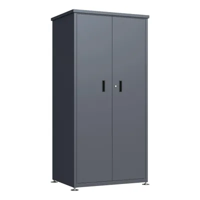 Produktbild von DEGAMO Gartenschrank LÜBECK 90x65x187cm, Stahl verzinkt anthrazit, wetterfest