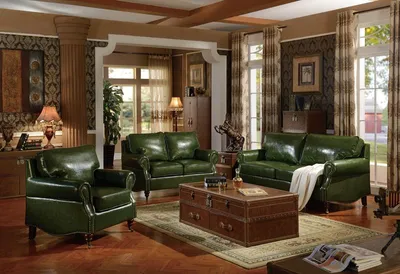 Obrázek produktu pro Designové pohovky Chesterfield, sestava 3+2+1, kožená pohovka, čalouněné pohovky