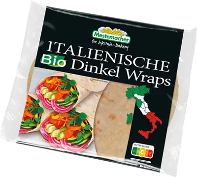 Produktbild von Mestemacher ItalienischeDinkel Wraps 3 dünne Dinkelfladen 225g