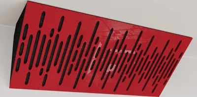 Productafbeelding van Set van 8 - Dunne akoestische hoekbassvangers | Afmetingen: 23 x 50 cm | Kleur: (Rood glanzend kunststof, WAVE-design)