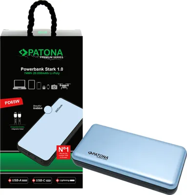 Obrázok produktu pre PATONA Powerbank Stark 1.0 PD65W 20000mAh USB-C Lightning