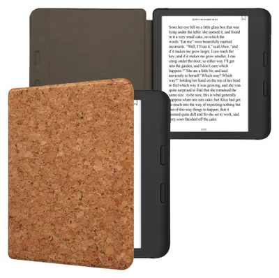 Produktbild von kwmobile Hülle kompatibel mit Kobo Kobo Libra Colour / Tolino Vision Color - Kork eReader Schutzhülle Cover Case - Hellbraun