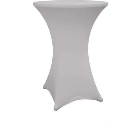 Produktbild von Lumaland hochwertige Stehtischhusse Tisch Bezug Husse pflegeleicht abwischbar stretch schnelltrocknend Ø 80-85cm Beige