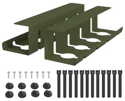 Produktbild von vidaXL Unter dem Schreibtisch Kabelmanagement Tray 2 Stk. Olivgrün