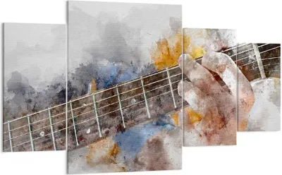 Produktbild von Bild auf Leinwand - Leinwandbild - Gitarre Musik - 160x90cm - Wand Bild - Wanddeko - Wandbilder - Leinwanddruck - Bilder - Kunstdruck - Wanddekoration - Leinwand bilder - Wandkunst - DL160x90-3448