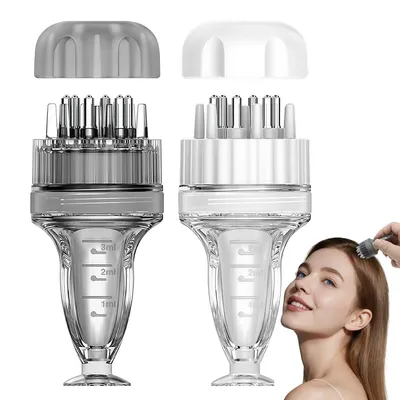 Produktbild von 2er-Set Minoxidil-Applikatoren,effizient, kein Verschmieren, kompakte Minoxidil-Flasche, Kopfhaut-Applikator mit Pinsel & Kamm, speziell für Minoxidil
