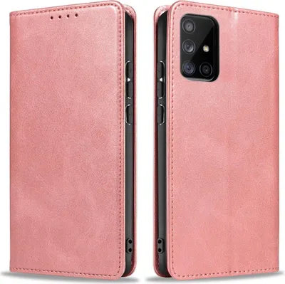 Produktbild von Handyhülle für Samsung Galaxy A71 Kunstleder Flip Cover Hülle Handytasche Case Kartenfach Farbe: Rosa