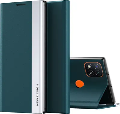 Produktbild von Redmi 9C Hülle, Leder PolyurethanMagnetisch Klapp Stand Schutzhülle für Xiaomi Redmi 9C Grün