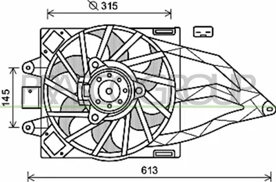 Produktbild von PRASCO FT122F005 Lüfter Motorkühlung Kühlerlüfter für FIAT PANDA (169) Wasserkühler