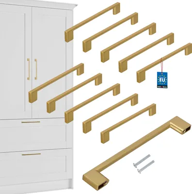 Produktbild von KOTARBAU® 10er Set Möbelgriffe Gold 190 mm Griffe Möbel ZnAl Schrankgriffe Griffe Küchenschränke Küchengriffe Schubladengriffe Möbelgriffe Küchenschrankgriffe Schranktürgriffe Möbel Stangengriff