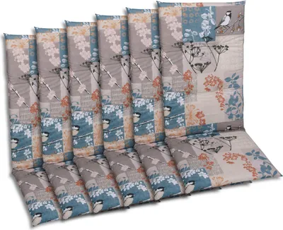 Produktbild von GO-DE Textil, Sesselauflage Hochlehner, 6er-Set, Farbe: taupe, Maße ca.: 118 cm x 48 cm x 5 cm