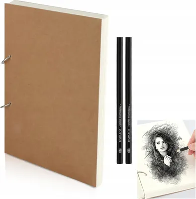 Produktbild von KAYGBONKE SKIZZENBUCH A4 150 Seiten mit Bleistiften 160 g/m² dickes Papier