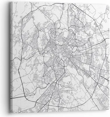Produktbild von Bild auf Leinwand - Leinwandbild - Einteilig - Stadt Karte Rom - 30x30cm - Wand Bild - Wanddeko - Wandbilder - Leinwanddruck - Bilder - Wanddekoration - Leinwand bilder - Wandbild - AC30x30-4682