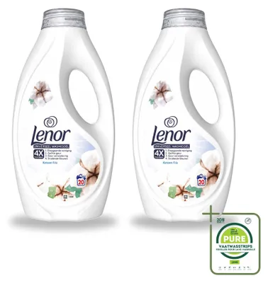 Produktbild von 2 x Lenor Flüssigwaschmittel Baumwollfrische - 900 ml - Großpackung - 2 Stücke