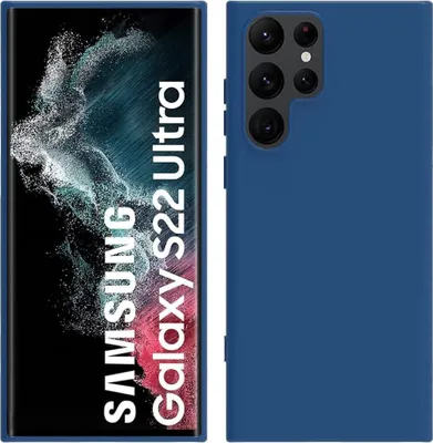 Produktbild von Galaxy S22 Ultra 5G Hülle, Flüssig Silikon Weich Gummi Schutzhülle für Samsung Galaxy S22 Ultra 5G Blau