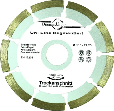 Produktbild von Diamant-Trennscheibe 'Uni Line' 115 x 22,2 x 2,0 mm, Trocken / Nass