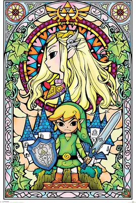 Image de The Legend of Zelda - Stained Glass - 61x91,5cm - Affiche Poster