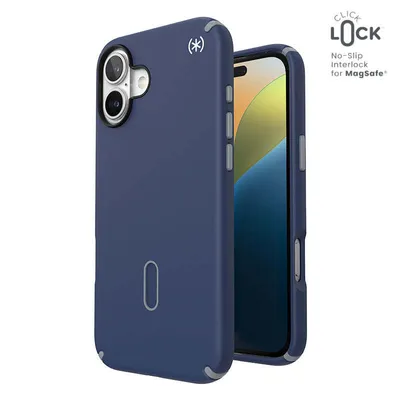 Produktbild von Speck Presidio2 Pro ClickLock & MagSafe - Etui iPhone 16 Plus (Küstenblau / Staubgrau / Weiß)