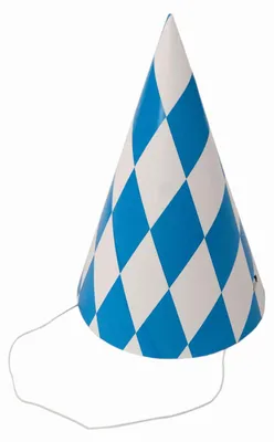 Produktbild von 48 Papier Partyhütchen im Bayrischen Rautenmuster, 16 cm