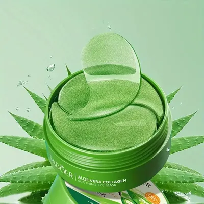 Produktbild von 60 Stück Augen Pads, Aloe Vera Kollagen Gel Augenpads Für Falten, Feine Linien, Augenringe, Reduziert Schwellungen, Lindert Müdigkeit