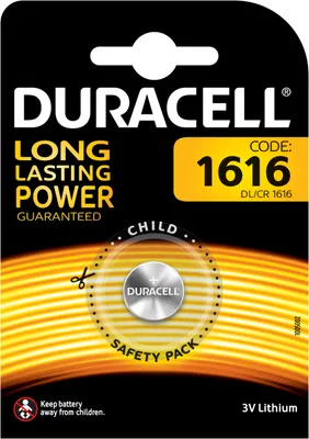 Produktbild von Duracell CR1616 (DL1616) Lithium-Knopfzelle, 3 V CR 1616 D 1-BL Duracell (DL 1616)