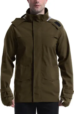 Produktbild von Regenjacke Herren Wasserdicht Atmungsaktiv mit Kapuze Outdoor Braun Gr. M