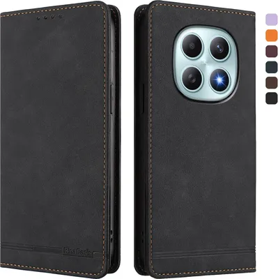 Obrázek produktu pro Pouzdro pro Xiaomi Redmi Note 15, retroPolyuretankožené flip pouzdro s stojánkem a přihrádkami na karty Černý