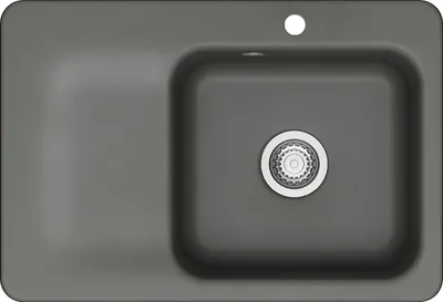 Produktbild von KeraDomo Spüle JUNA 75 in LAVA - Becken rechts mit Handbetätigung / Systemceram / Keramikspüle