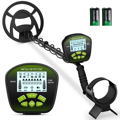 Produktbild von Metalldetektor - GT860 - LCD-Display - Wasserdichte Suchspule - Verstellbare Länge - Einstellbare Empfindlichkeit - Mehrere Suchmodi - Schwarz