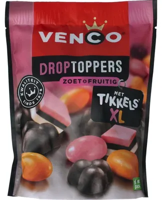 Productafbeelding van Venco Tikkels Drop & Fruit (245 gr)