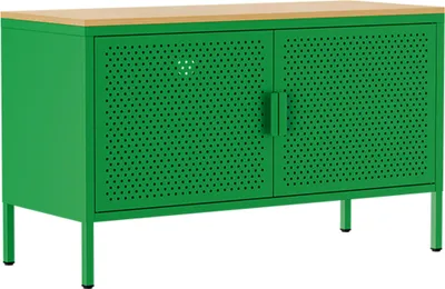 Produktbild von Modernes Sideboard mit 2 Türen L 100 cm aus grünem Metall - Oviala Punchy