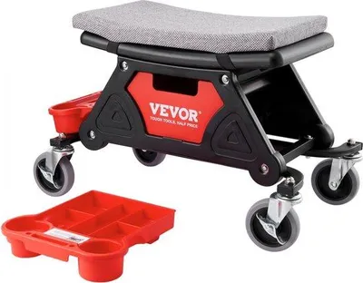 Produktbild von Famanu Werkstattstuhl mit Rollen - 640 x 335 x 390 mm, 136 kg Tragkraft