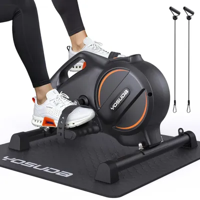 Produktbild von Under-Desk Heimtrainer - Mini Fitnessbike - 16-stufiger Magnetwiderstand - Leise - LCD Display - Bluetooth - Klappbar - Für Büro und Zuhause - Schwarz