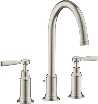 Produktbild von hansgrohe  AXOR Montreux3-Loch Waschtischarmatur 180, Zugstangen-Ablaufgarnitur, Hebelgriffe,Ausladung 175mm, 16514800