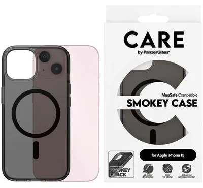 Immagine prodotto di CARE by PanzerGlass Smokey Custodia per iPhone 15 - Compatibile con MagSafe Plastica rigida Nero