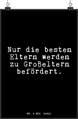 Produktbild von Mr. & Mrs. Panda Bild Nur die besten Eltern... DIN A4 - Schwarz - Geschenk, Plakat, Enkelin Geburt, Wandbild, Oma Opa, wanddeko, drucke, Großeltern, Kunstdruck, Sprüche