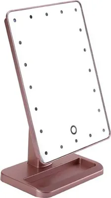 Image de INF Miroir de Maquillage LED Tactile Rotatif à 360° - 20 LED Or rose