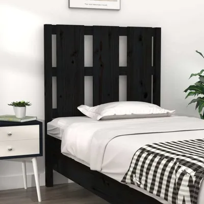 Produktbild von vidaXL Kopfteil Schwarz 80,5x4x100 cm Massivholz Kiefer - Kopfteil - Kopfteile - Bettkopfteil - Holzkopfteil
