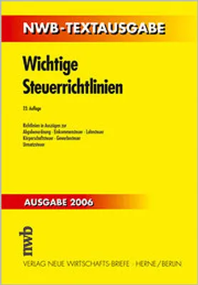 Produktbild von Wichtige Steuerrichtlinien