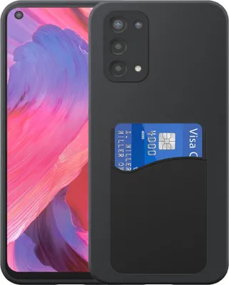 Image de Convient pour Oppo A54 5G / A74 5G Phone Case with Silicone Card Holder - Flexible Back Cover Case Silicone TPU with Silicone Cardslot - Black - Smartphonica