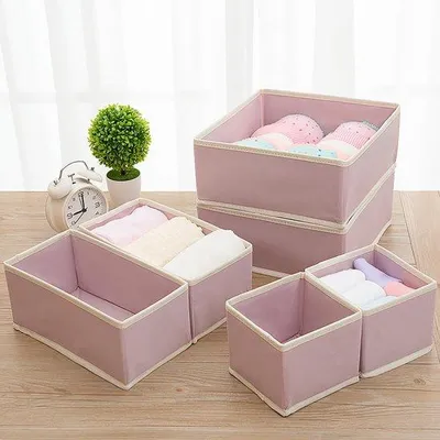 Produktbild von Famanu Lade Organizer Set 12 Stück - Faltbare Schubladenteiler für Unterwäsche, Babybekleidung, BHs, Socken, Krawatten und Schals