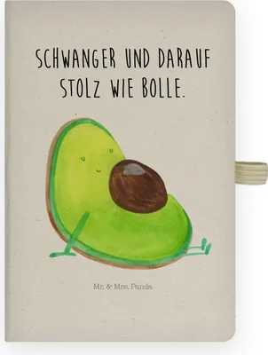 Produktbild von Mr. & Mrs. Panda notizbuch Avocado Schwangerschaft - Transparent - Geschenk, skizzenbuch a4, Geburt, Journal, Liebe, Kladde, Baby