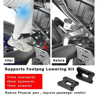 Image de Kit de supports pour repose-pieds passager, couleur noire, pour Yamaha MT-09 FZ-09, modèle 2021