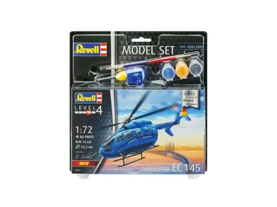 Produktbild von Revell Model Set EC 145 "Builders' Choice", Drehflügler-Modell, Montagesatz, 1:72, EC 145, Unisex, Kunststoff