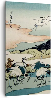 Produktbild von Bild auf Leinwand - Leinwandbild - Einteilig - Japan Kraniche Bild - 65x120cm - Wand Bild - Wanddeko - Wandbilder - Leinwanddruck - Bilder - Wanddekoration - Leinwand bilder - Wandbild - PA65x120-4541