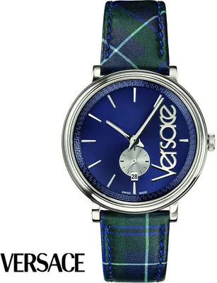 Produktbild von Versace VEBQ00118 V-Circle Clans Edition silber blau grün Leder Herren Uhr NEU