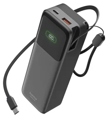 Produktbild von Hama Roll Up 20, 20000 mAh, Lithium-Ion (Li-Ion), Quick Charge 3.0, Power Delivery 3.0, 45 W, Anthrazit