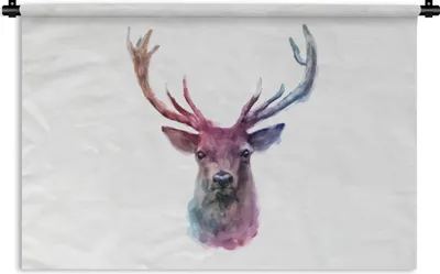 Produktbild von MuchoWow® Wandteppich Wandbehang Rotwild - Farbe - Farben 120x80 cm Tapisserie Dekoration Wandtuch - Wanddekorationen - Wandtücher