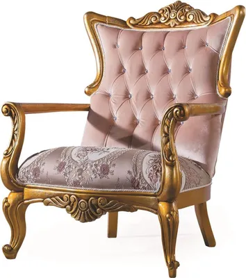 Produktbild von Casa Padrino Luxus Barock Wohnzimmer Sessel mit Glitzersteinen Rosa / Gold 90 x 85 x H. 110 cm - Wohnzimmermöbel im Barockstil